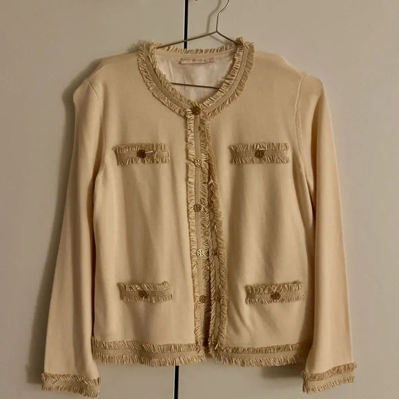 Tory Burch Kendra Marino Wool Cardigan NWOT Size Medium